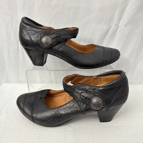 Taos Shoes Womens Size 9 Black Leather Angel Mary Jane Heel Adjustable Strap - Picture 9 of 11